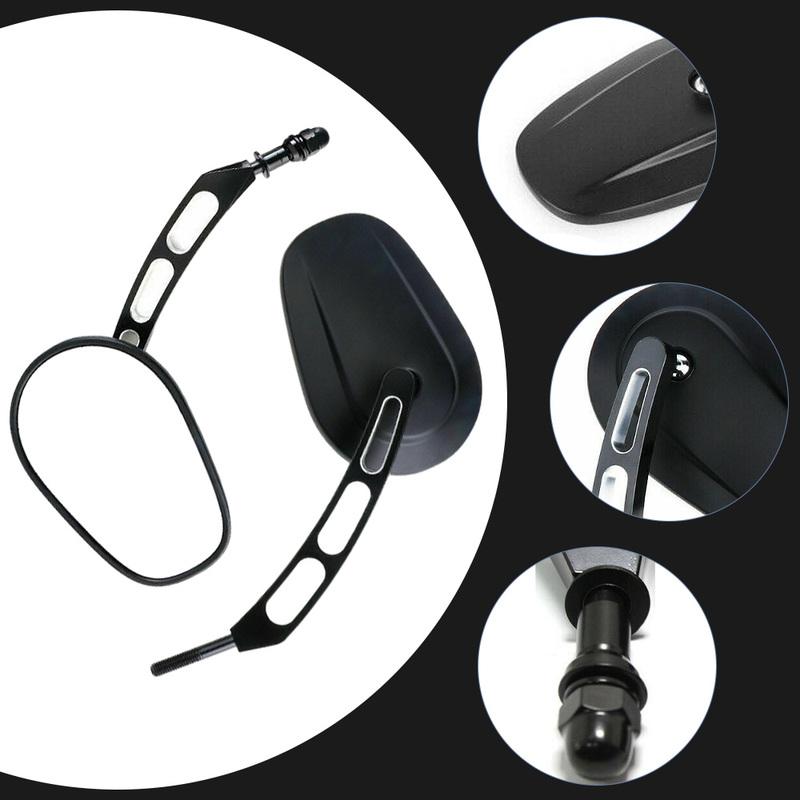 Pair Chrome Motorcycle Universal 8mm Rear View Side Mirrors For Harley-Davidson Street Glide Road King Fatboy
