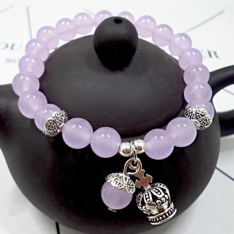 Pulseira de Cristal de Ágata Vermelha Feita à Mão com Pedras de Calcedônia para Mulheres