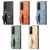 Samsung ZFold7/ZFold6 Leather Card Slot Case with Lanyard - Skin-feel PU Protective Cover