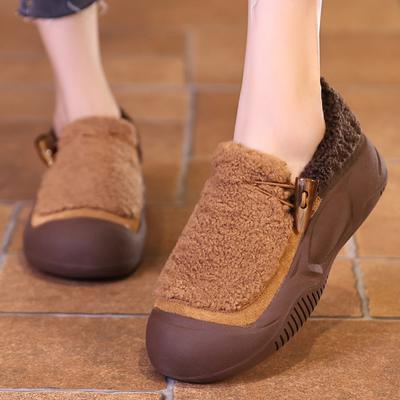 Platform Women Fur Short Plush Snow Boots Casual Loafers Shoes Winter Warm Chelsea Boots Mid Heels Trend