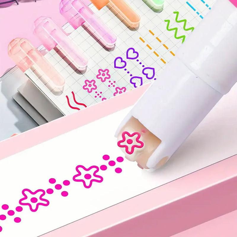 3/6PCS Contour Pen Flower Shape Curve Highlighter Marker Creative Outline Suitable for Notebook Diary Decoration Art Rewards ZYF