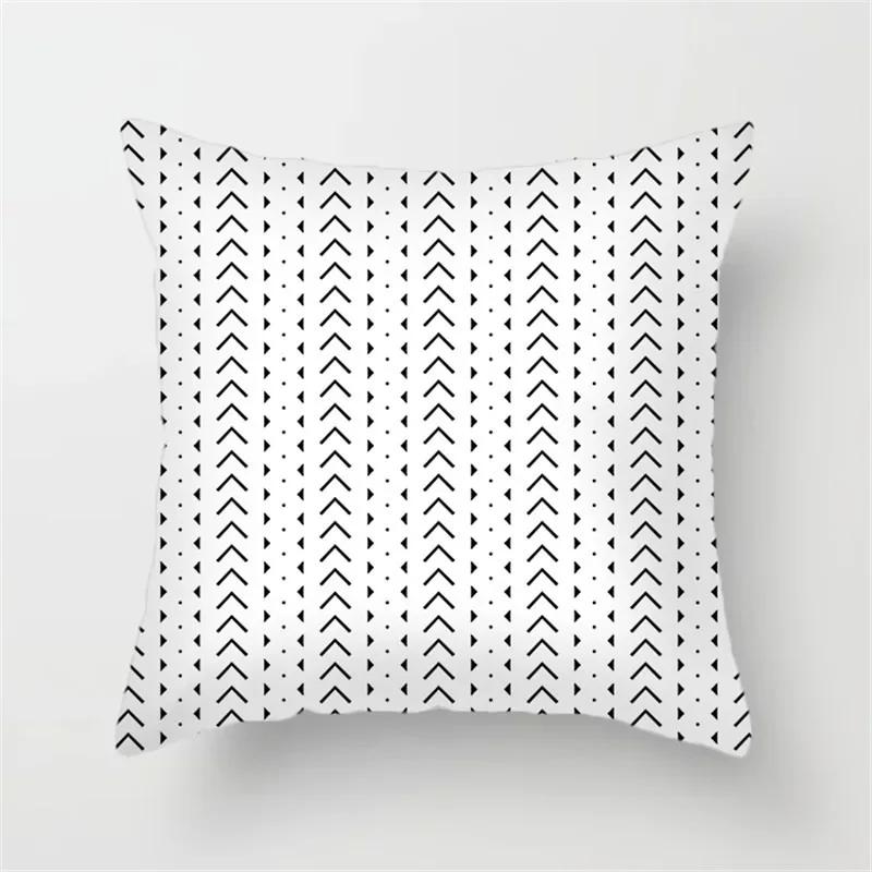 Office Sofa Car Cushion Cover Cartoon Black and White Simple Line Printing Luxury Home Decoration Pillow Cover