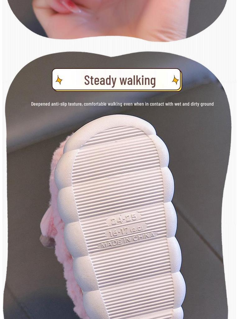 Tüdrukute ja poiste soojad puuvillased sussid - Armsad, libisemiskindlad, kontsaga sügis-talveks suurustes L, M, S