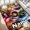 Custom Name Personalized Demon Slayer Print Carpet, Versatile Home Decor Rug, for Playroom, Apartment, Balcony, Entryway, Hallway Gift