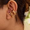 Uworld Fashion Two Tone Cross Geometric Line Earclip Stainless Steel Stackable Earclip Women's Jewelry Gift for Her