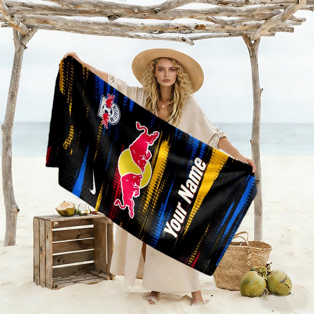 Bull Logo Customized Name Beach Towel Soft Durable Quick-Dry Suitable for Sports Travel Swimming Yoga Bathroom Beach And Pool