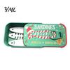 Portable Jewelry Organizer Christmas Sardine Tin Shaped Box, Travel Jewellery Storage Case with Decorative Gift Fish Bone Divider, Mini Necklace