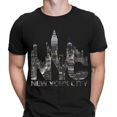Skyline da Cidade de Nova York Nyc Imagine Festa Retrô Vintage Camisetas Masculinas Top 6ED