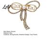 Electroplated Brooch Bowknot Design Brooch Strong Buckle Fastening Pin with Faux Pearls Secure Clasp Rhinestones Electroplating Anti-Oxidation Badge