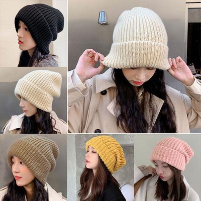 Multi Colors Knitted Beanies Solid Cute Female Beanie Caps New Winter Autumn Hats  Outdoor