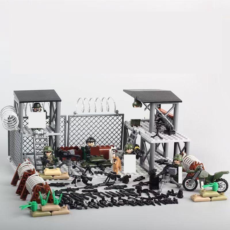 High-Quality Children'S High-Quality Building High-Quality Block Play sets Army style High-Quality Base High-Quality Prison Building design