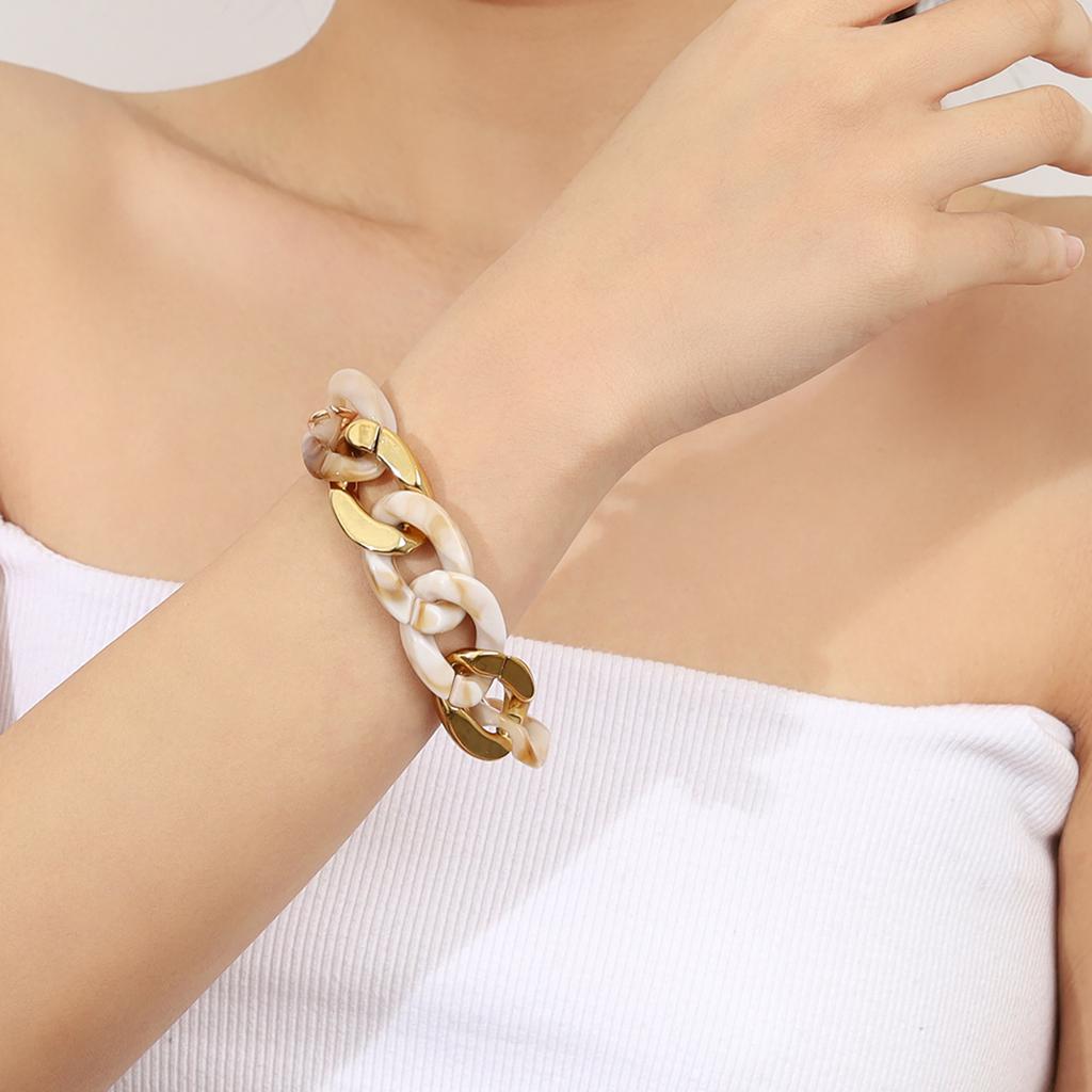 Modern Resin Chain Bracelet Adjustable Bangle for Women Candy Color Wristchain Fashion Jewelry Unique Mother Day Gift