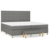 3137182 vidaXL Lit à sommier tapissier avec matelas Gris foncé 200x200cm Tissu