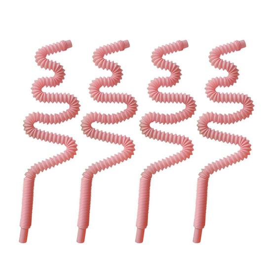 Renkli Spiral Bükülebilir Pipetler 6mm Yeniden Kullanılabilir Gıda Sınıfı Plastik Pipet Doğum Günü Partisi Ev Seyahat İçin Esnek İçme Pipetleri