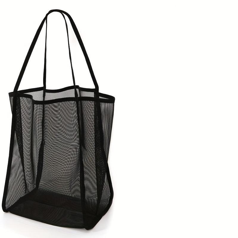

1/2pcs Large Mesh Beach Bag Set, Oversized Tote with Sturdy Handles for Travel,Vacation,Pool&Camping,Durable Storage Bag, Black