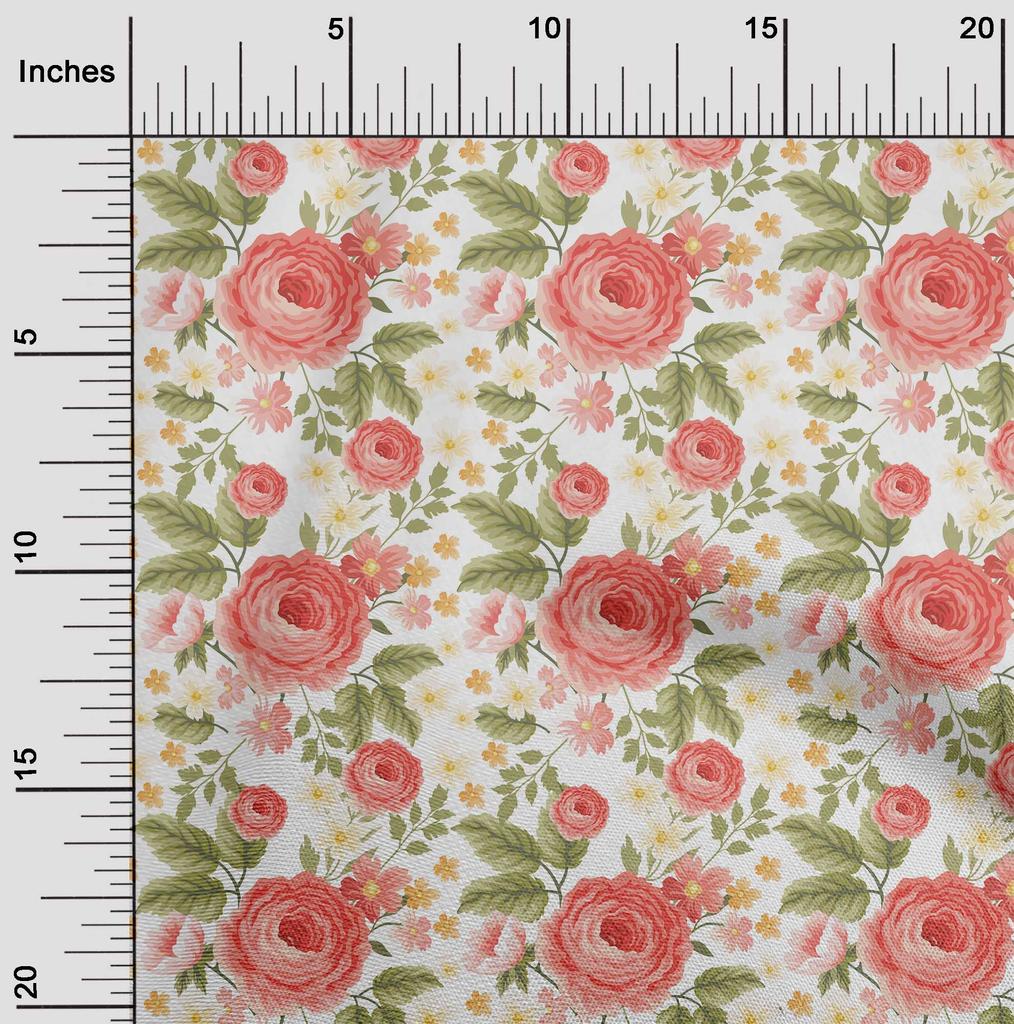 oneOone Cotton Flex Brown Fabric Floral Sewing Craft Projects Fabric Prints By Yard 40 Inch
