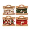 4Pcs/Set Colorful Christmas Bracelet Set Adjustable Stackable Hand Chain New Charm Bangle Set  Gifts