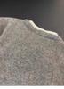 2025 Women's V-Neck Grey Color Block Wool Cardigan - Layered Two-Piece Knitwear for Early Autumn