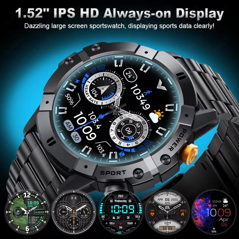 2025 New Outdoor Man's Smart Watch Bluetooth Call Smartwatch Fitness Tracker Clock IP68 Waterproof Watches Woman for IOS Android