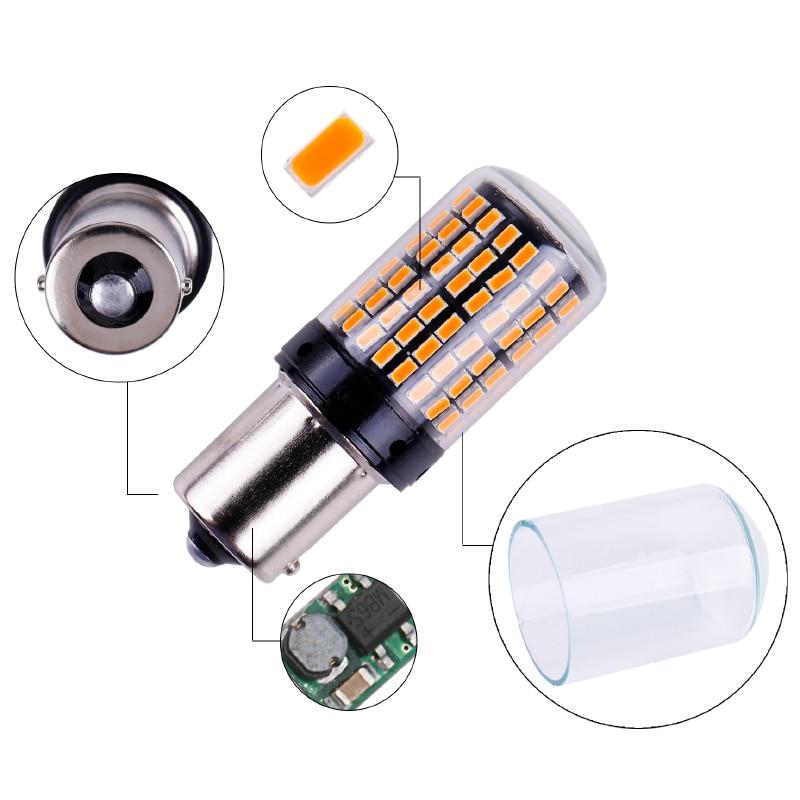 2Pcs 3014 144SMD CanBus 1156 BA15S BAU15S 7440 lamp LED 7440 led Bulbs For Turn Signal Light