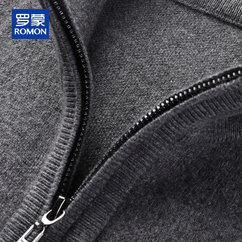 ROMON Men's 100% Cashmere Thickened Mock Neck Cardigan