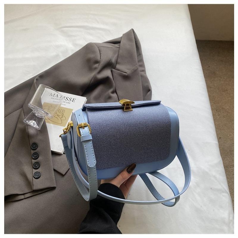 Niche Trend Fashion High Sense Portable Pillow Bag Women's New Contrasting Color Splicing Shoulder Messenger Bag