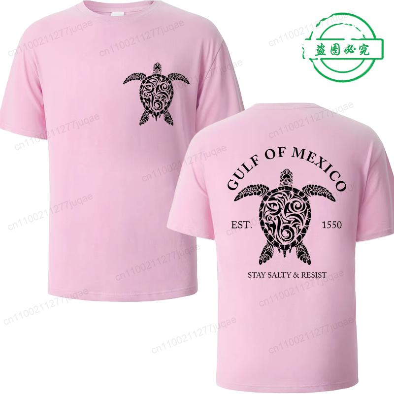 Gulf of Mexico Retro Turtle Shirt T-shirt Men Women Summer Loose Couple Short Sleeve Tops Harajuku Y2k Vintage Tee Fashion Top