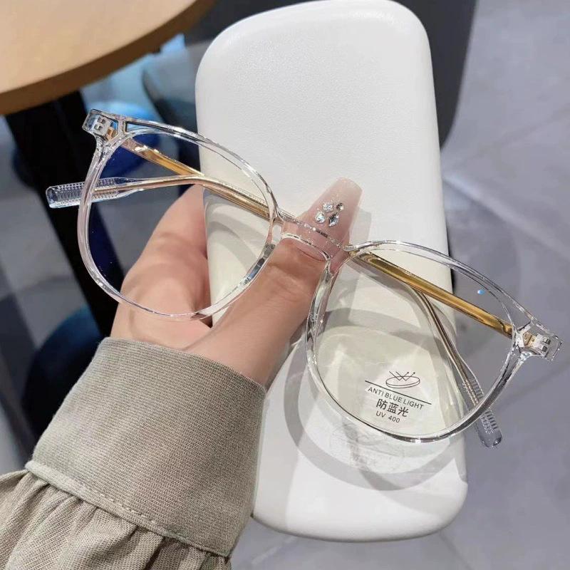 New Big Frame Anti Blue Light Glasses TR90 Ultralight Unisex Prescription Eyewear for Myopia Near Sight