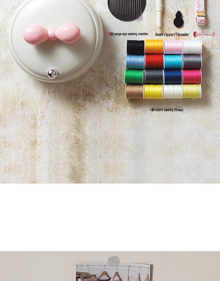 Magnetic Needle and Thread Box: Household Sewing Kit with Press-to-Open Design