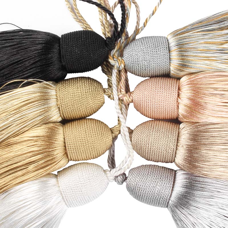 1 ks visiace laná strapce Šitie Bang Hodvábny strapec na kľúče strapce na DIY závesy príslušenstvo domáce dekorácie taštička Darčekový zlatý štetec