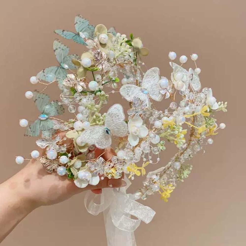 Perlen Mädchen Girlande Simulationsblume Blume Kopfschmuck Kranz Stirnband Fotografie Kopfbedeckung