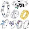 Orstarry S925 Silver Sparkling Starry Night Closed Ring For Women Finger Ring Personality Jewelry Party Trendy Gifts