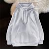 Ladies' Casual And Fashionable Solid Color Long Sleeved Hooded Warm Shirt Loose And Comfortable Hoodie