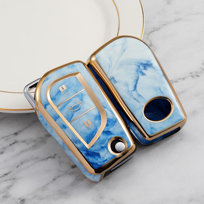 Toyota Key Case for RAV4, Camry, Reiz, Levin, Corolla, Highlander - Folding Buckle for Men and Women