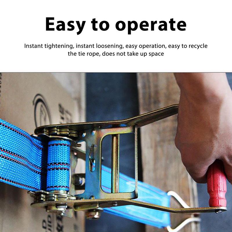 Truck Tie Down Straps 15m Wear-Resistant Ratchet Strap Thickened Truck Straps Cargo Straps Self-Locking Rope Tightener For