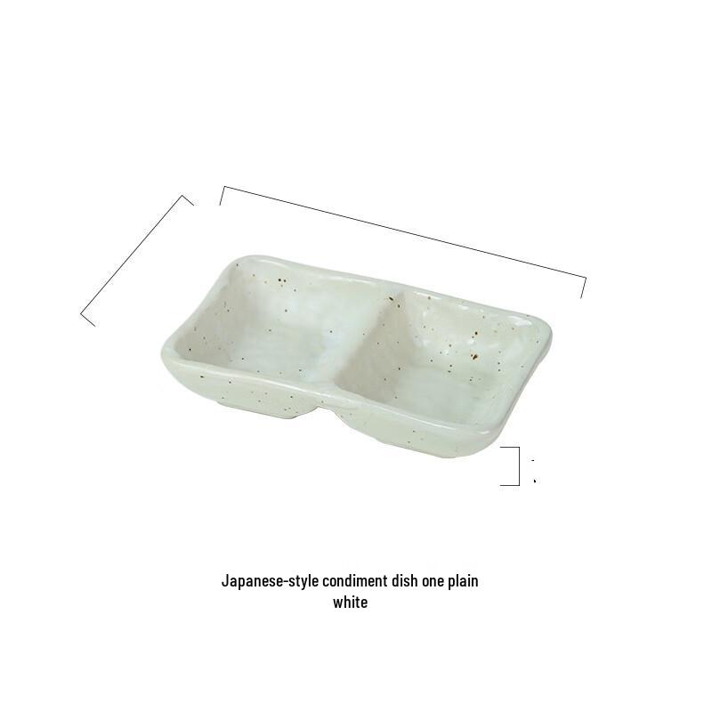 

Japanese Ceramic Two-Compartment Sauce Dish
