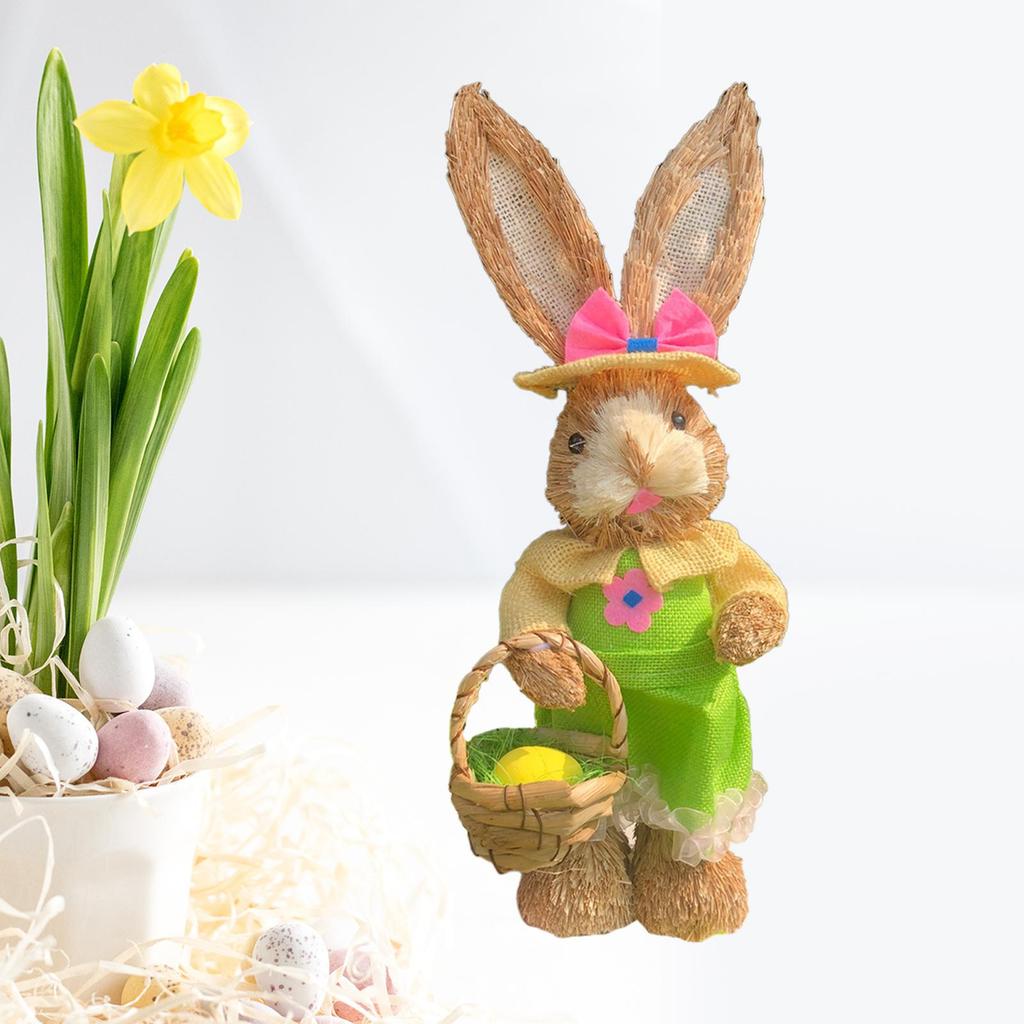Easter Bunny Figurine Statue Decor Ornament Animal Sculpture for Yard