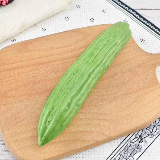 Squeeze Vegetable Toy, Realistic Fake Cucumber Eggplant Stress Ball, Soft PU Slow Rise Fidget for Adults, Farmhouse Kitchen Decor