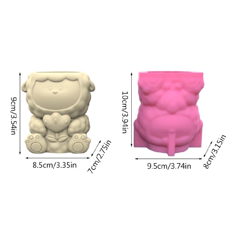Succulent Planter Silicone Mold Cute Little Sheep Flower Pot Concrete Mold DIY Flower Vase Epoxy Resin Casting Tool