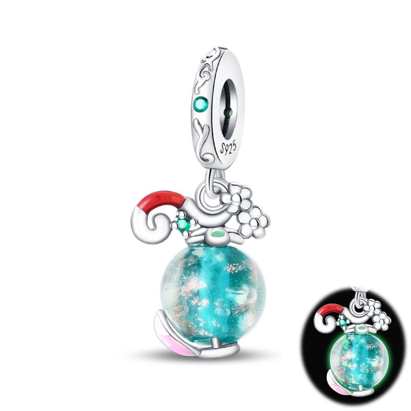 Forest Glow Elf Deer Charm Bead Component Astronaut UFO Bead Components Designed For Authentic Original 3mm Copper Metal Bracelet High Quality Fine
