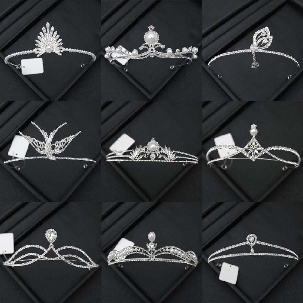 Simple Design Wedding Bride Crown Crystal Rhinestone Princess Crown Wedding Ceremony