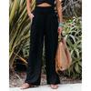 Pantaloni Casual da Donna con Coulisse, Vita Media, Gamba Larga da Spiaggia, Primavera ed Estate, Pantaloni Europei e Americani