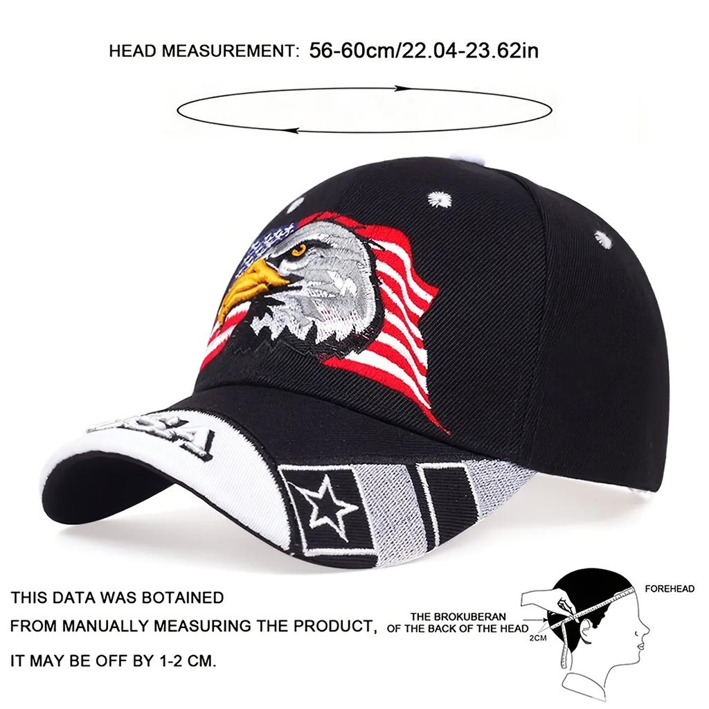 1 Stück Patriotischer Adler & Amerikanische Flagge Bestickte Baseballkappe Stickerei Lässig Atmungsaktiver Sport Hut Outdoor Papa Hüte