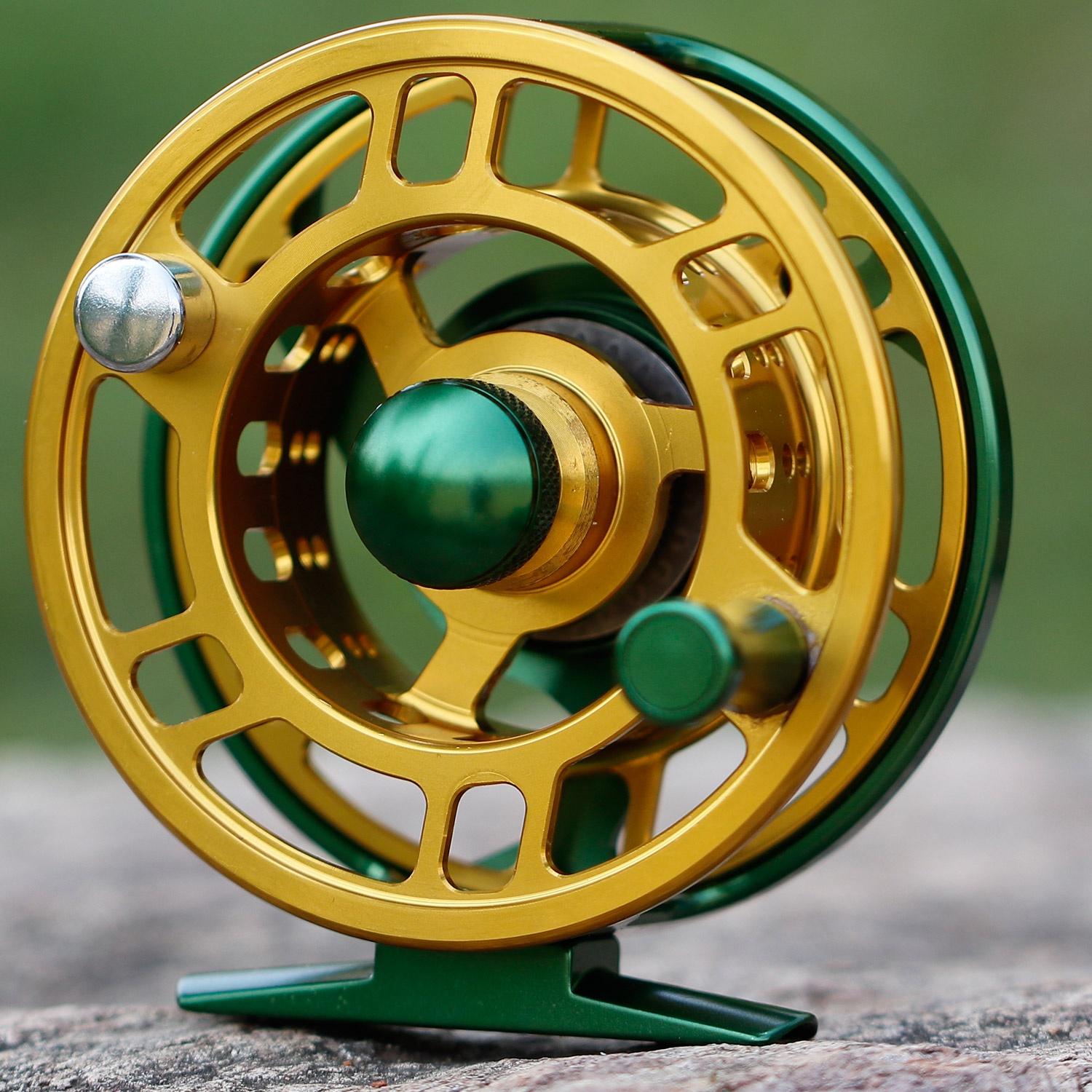 

Sougayilang Нахлыстовая катушка 5/6WT Нахлыстовая катушка Алюминиевые рыболовные катушки нахлыстом Рыболовное колесо Рыболовные снасти Fly fishing reel золотой/зелёный