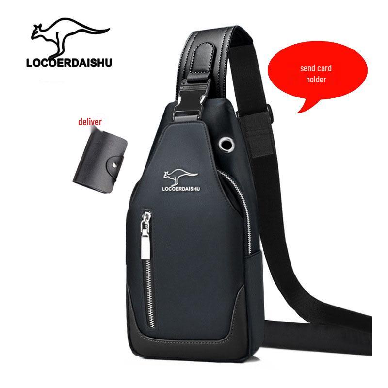 Men's Waterproof Oxford Cloth Crossbody Chest Bag - Korean Style, Trendy, Wear-Resistant, Single Shoulder Bag