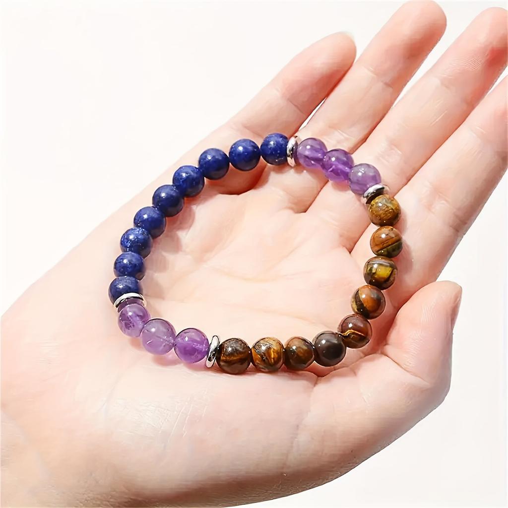 Anti-anxiety beaded bracelet, natural  crystal bracelet, yoga beads, chakra bracelet, handmade  , soothing  eye bracelet