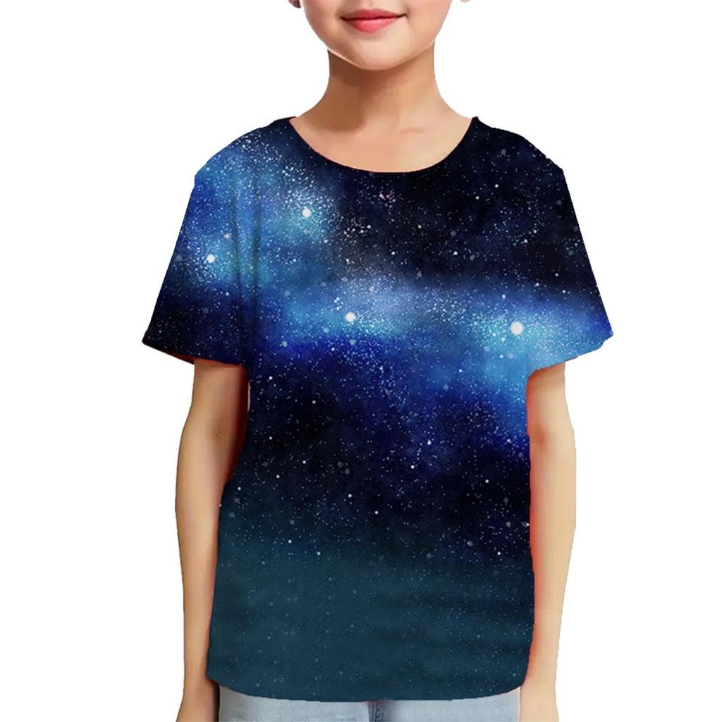 Fashion Children T-Shirts 3D Print Colorful Pattern Round Neck T-Shirts Casual Short Sleeve Tops Kids Tees Clothing