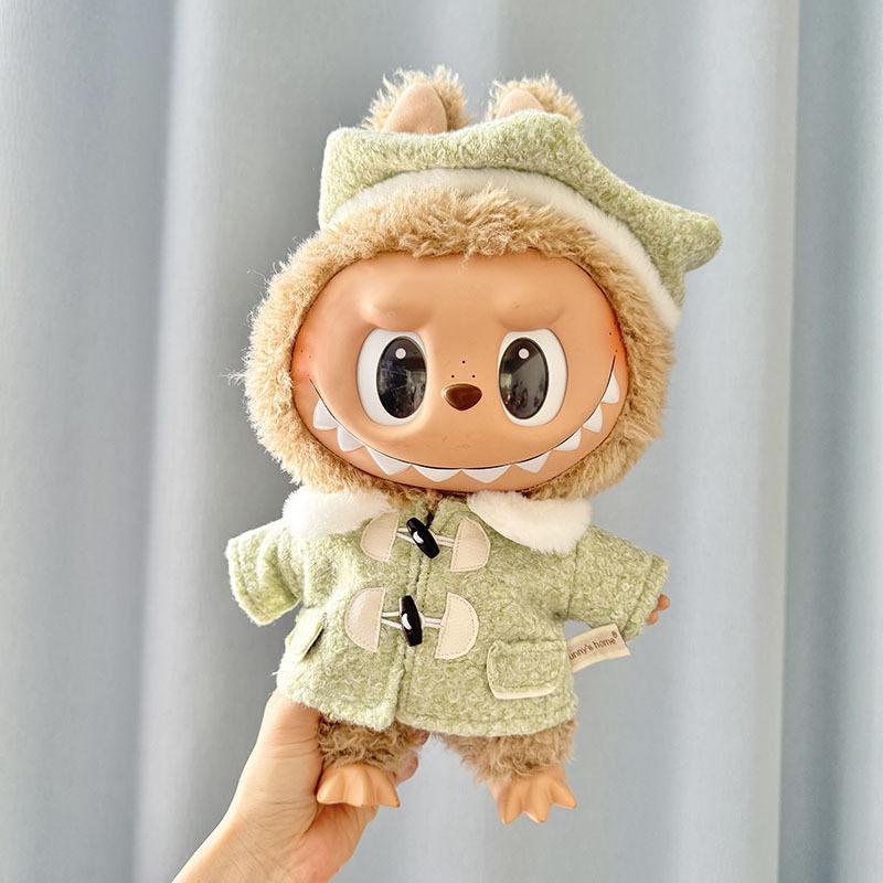 Non-Toxic Labubu Clothes Outfit Accessories For 38Cm Labubu Mokoko Winter Sweater Tweed Coat Set Dolls Clothing Accessories Ropa Labubu