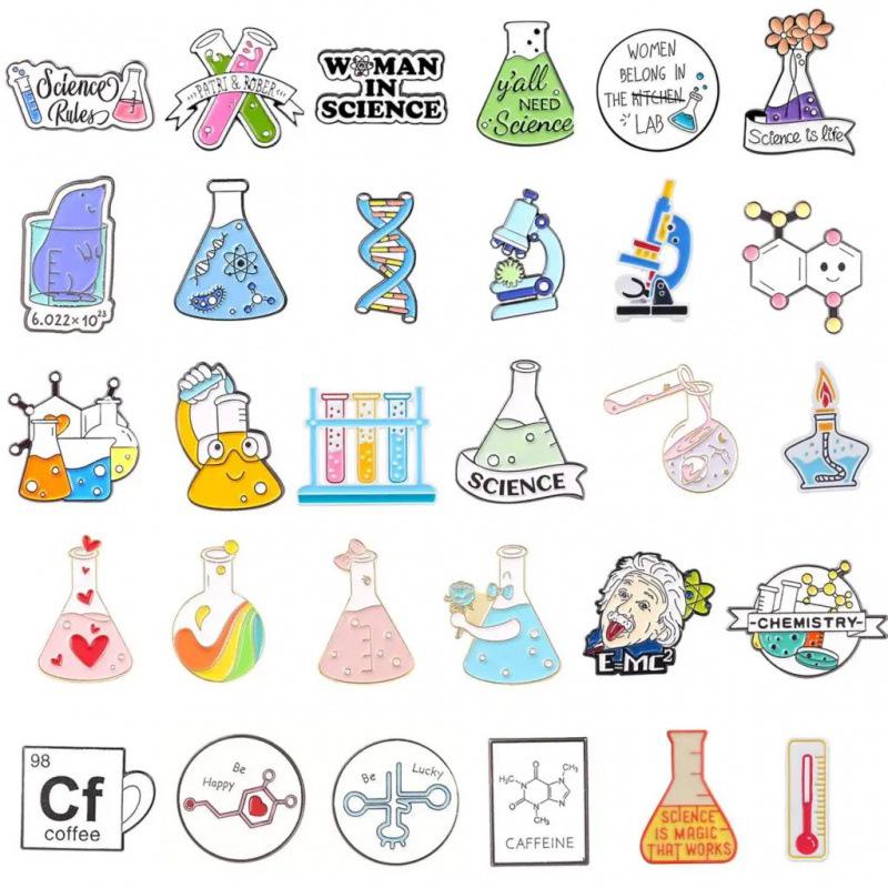 Broche de Elemento Metálico de Química - Alfinete de Desenho Animado para Decoração e Emblemas.