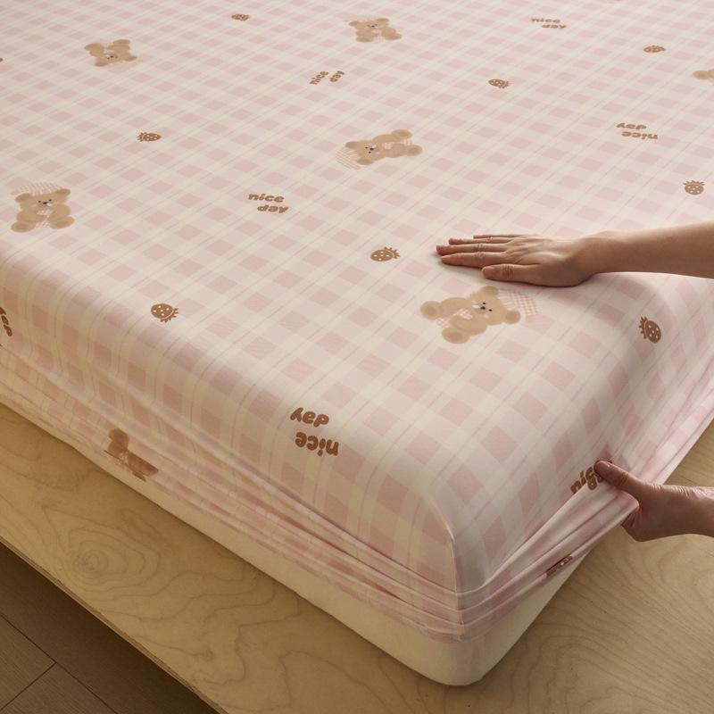 Cartoon Printed Mattress Summer Student Dormitory Bedspread Mattress All-Inclusive Protective Cover Sheet Cover Non-Slip Bedding